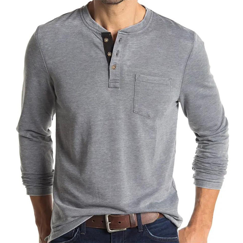 Undershirt Crew Neck - Męska koszulka Henley z długim rękawem,