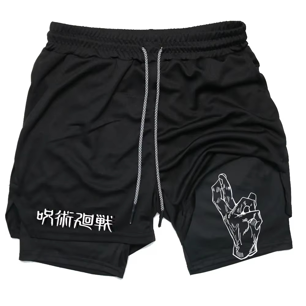 Compression Shorts Athletes - Anime Jujutsu Kaisen Spodenki Gimnastyczne Fitness