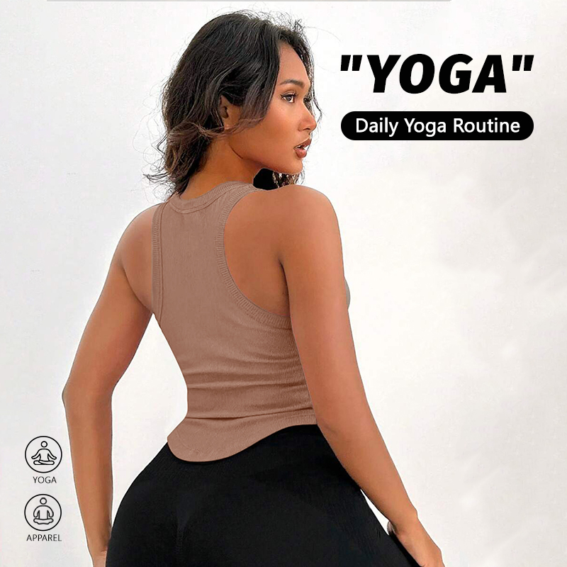Tank Top Ribbed - Damski prążkowany top typu racerback z
