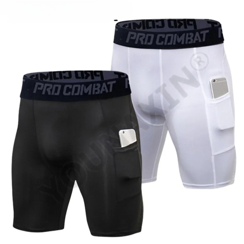 Compression Shorts Athletes - Męskie spodenki gimnastyczne z kieszeniami, kompresyjne