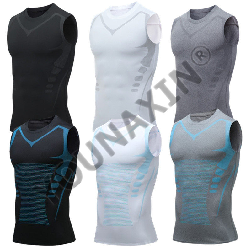 Base Layer Top - 3 sztuki męskich bezrękawników, koszulek bazowych,