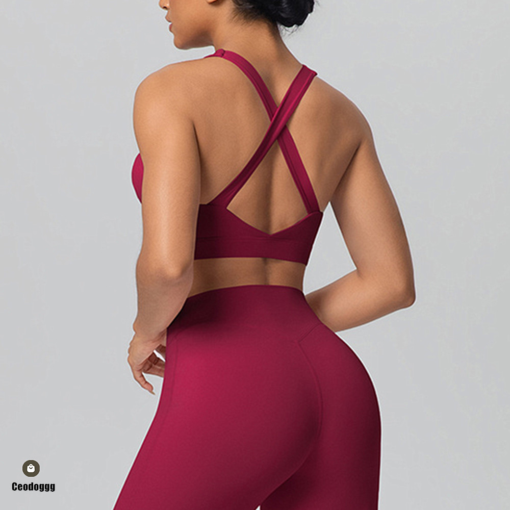 Suspender Tank Top - Biustonosz sportowy z wkładkami, na ramiączkach,