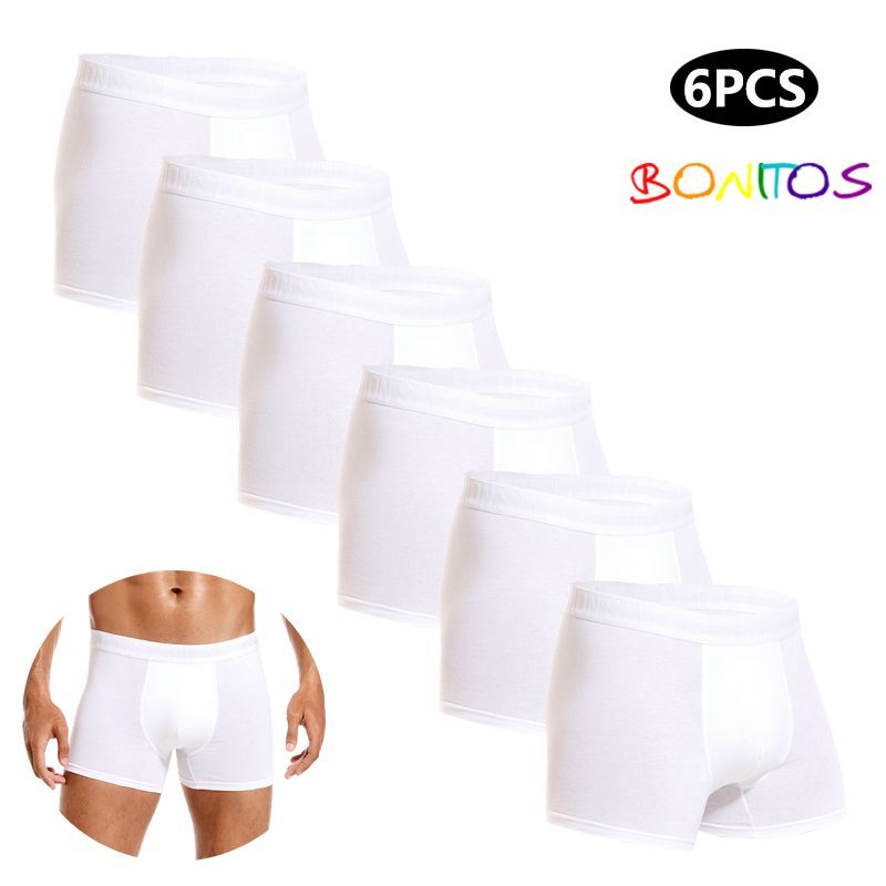 6szt White Men Panties Cotton  – Boxer Brief Pack Cotton recenzja i cena