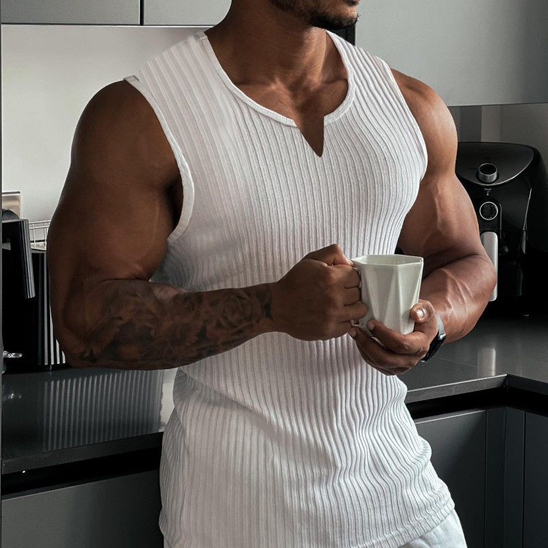 Letnia nowa męska koszulka bez – Undershirt Crew Neck recenzja i cena