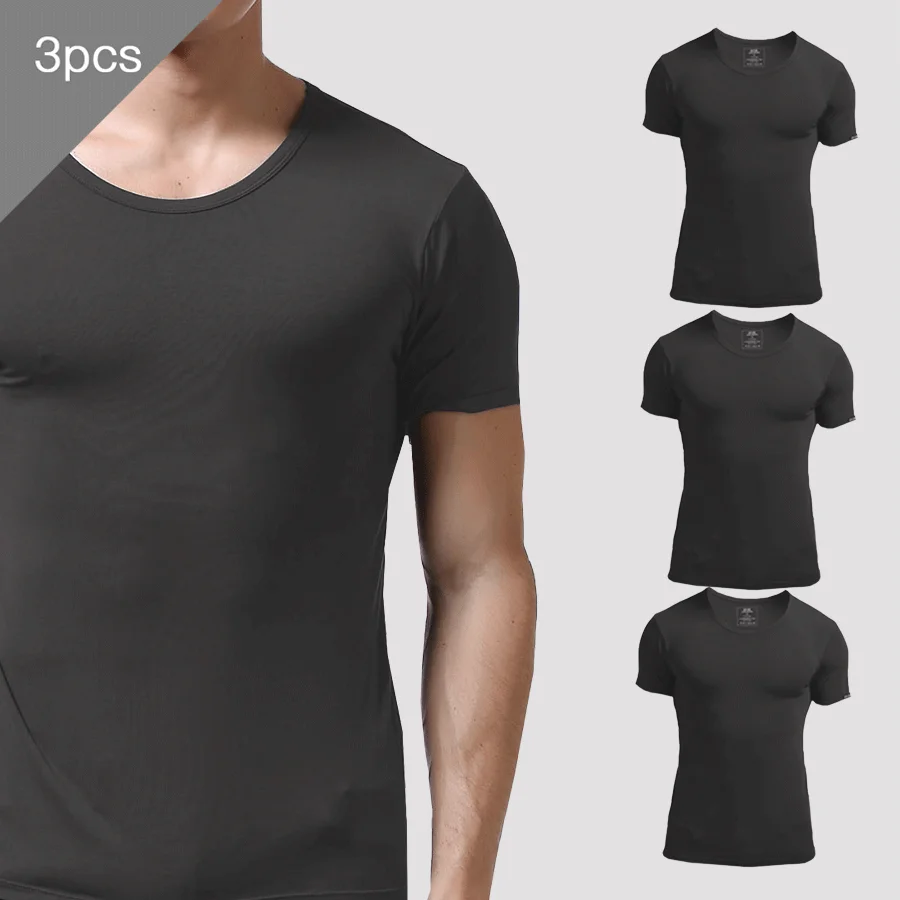 3 szt. Męskie letnie koszulki  – Undershirt Crew Neck recenzja i cena